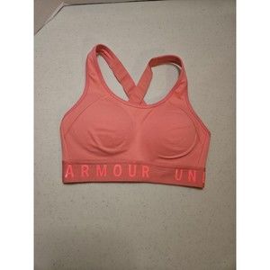 Under Armour Bra Women's High Support XS Pink Coral Extra Small Sports Bra